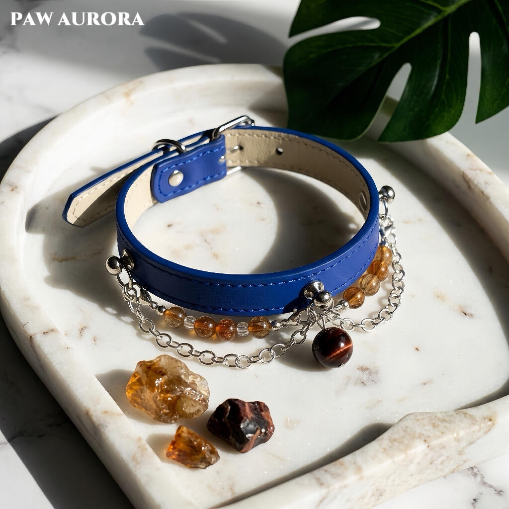 The Boho Guardian | Red Tiger's Eye & Super Seven Leather Collar