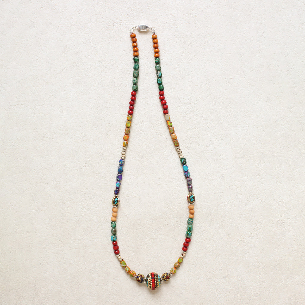 The Painted Sky Mala – Turquoise & Bodhi Seed Necklace
