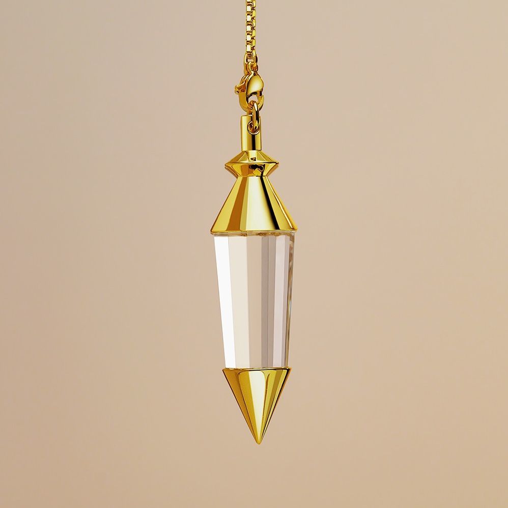 The Stone of Truth · Pure Fall | Natural Double-Tipped White Crystal Spirit Pendulum Necklace