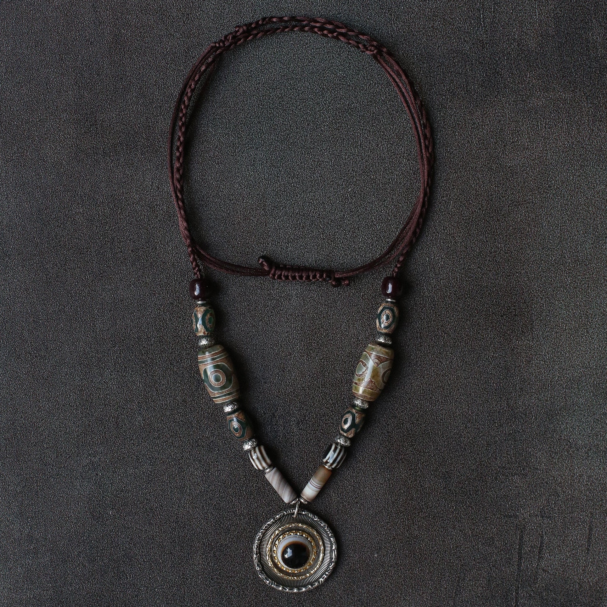 The Alchemist's Strand – Nepalese Medicinal Dzi Mala Necklace