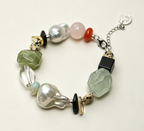Unisex Multi-Gemstone Baroque Pearl Bracelet