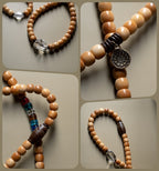 The Twin Frequency Mala – Raw White Bodhi & Clear Quartz Bracelet