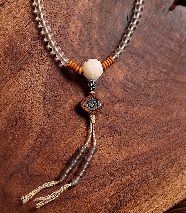 White Tara Mala – 108 Beads of Himalayan Opal