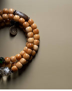 The Twin Frequency Mala – Raw White Bodhi & Clear Quartz Bracelet