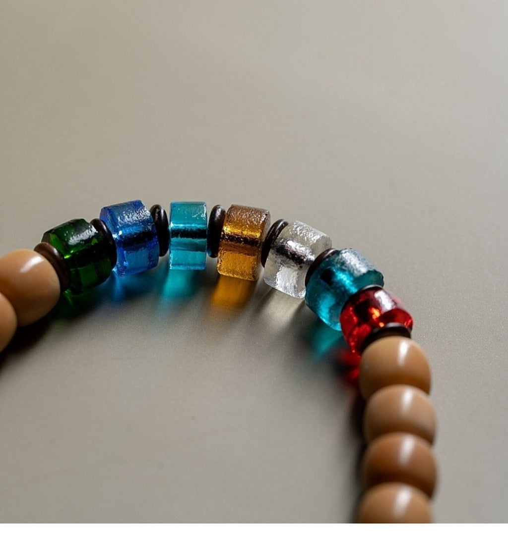 The Twin Frequency Mala – Raw White Bodhi & Clear Quartz Bracelet