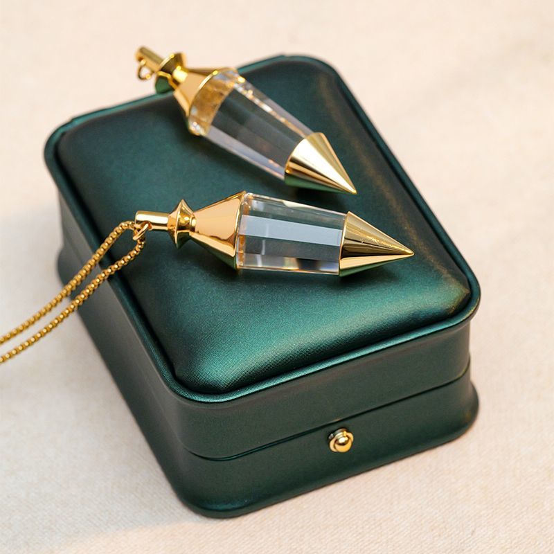 The Stone of Truth · Pure Fall | Natural Double-Tipped White Crystal Spirit Pendulum Necklace