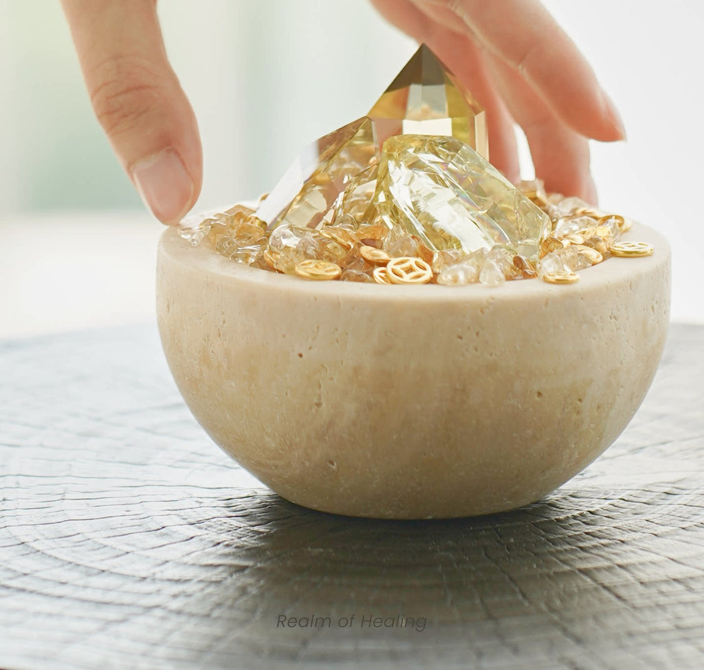 The Abundance Basin – Himalayan Citrine Treasure Vessel