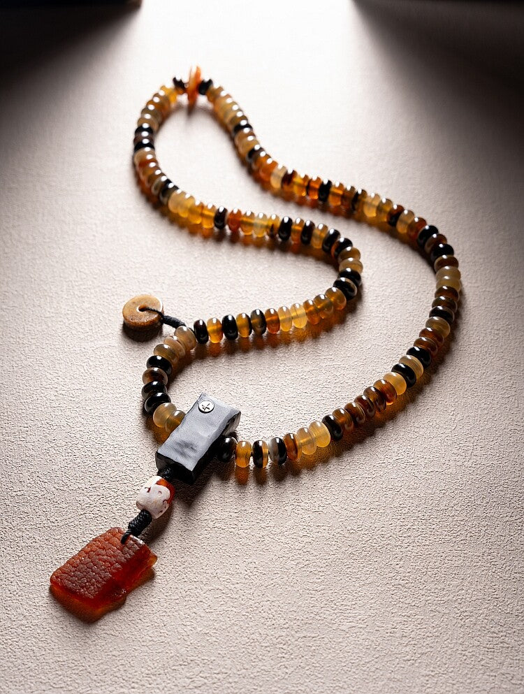 The Horn Mala – 108 Beads of Himalayan Sheep Horn