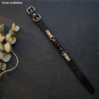Handmade Natural Crystal & Genuine Leather Pet Collar – Luxury Cat & Dog Collar, Semi-Bespoke, Crystal Healing & Everyday Wear