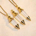 The Stone of Truth · Pure Fall | Natural Double-Tipped White Crystal Spirit Pendulum Necklace