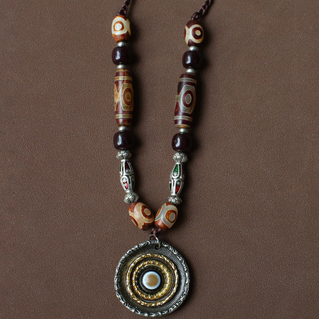 The Alchemist's Strand – Nepalese Medicinal Dzi Mala Necklace