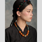 The Amber Sun – Hand‑Knotted Tibetan Honey Amber Necklace