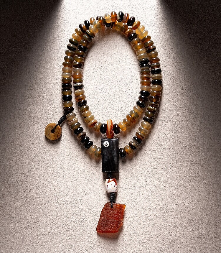 The Horn Mala – 108 Beads of Himalayan Sheep Horn