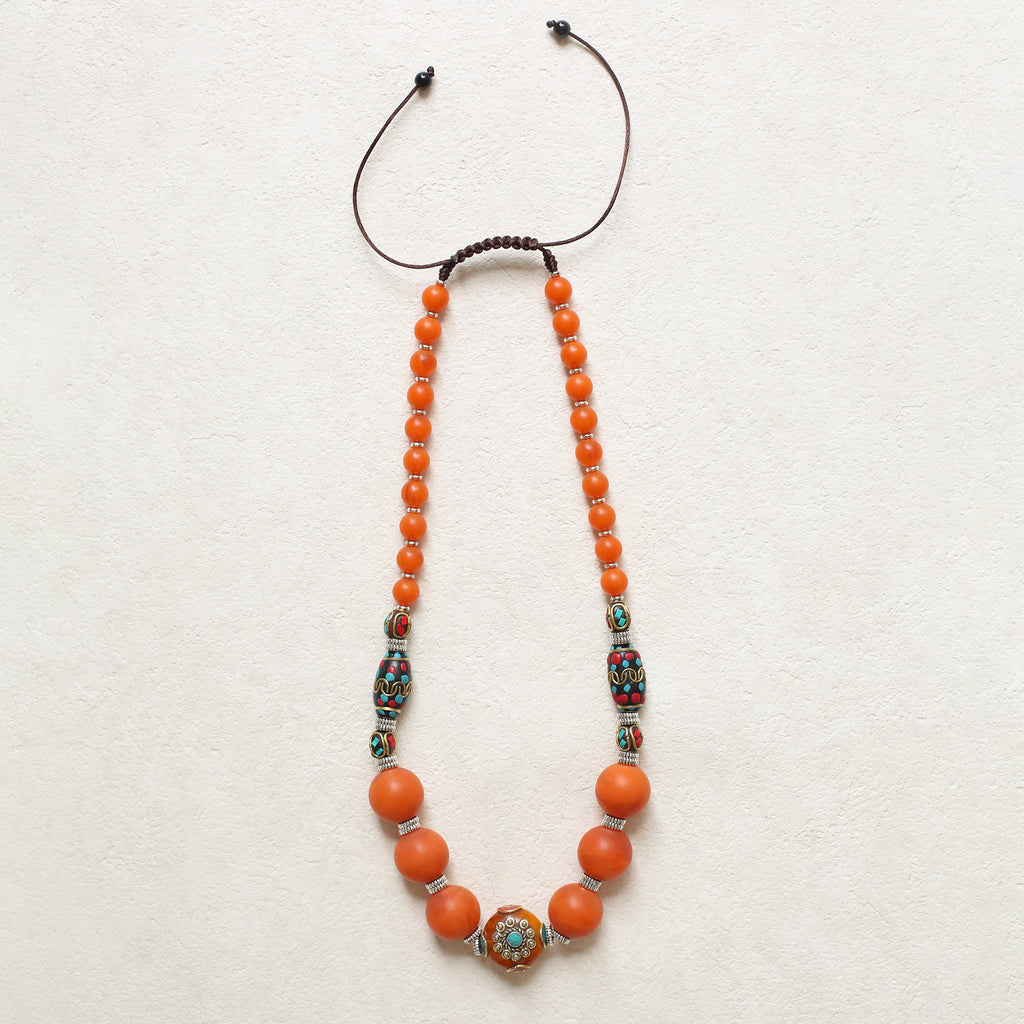 The Amber Sun – Hand‑Knotted Tibetan Honey Amber Necklace