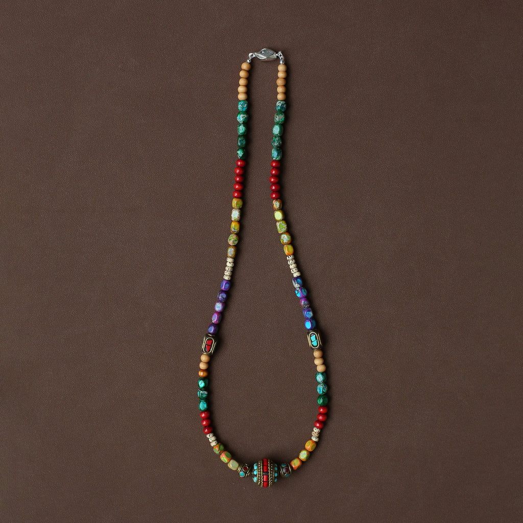 The Painted Sky Mala – Turquoise & Bodhi Seed Necklace