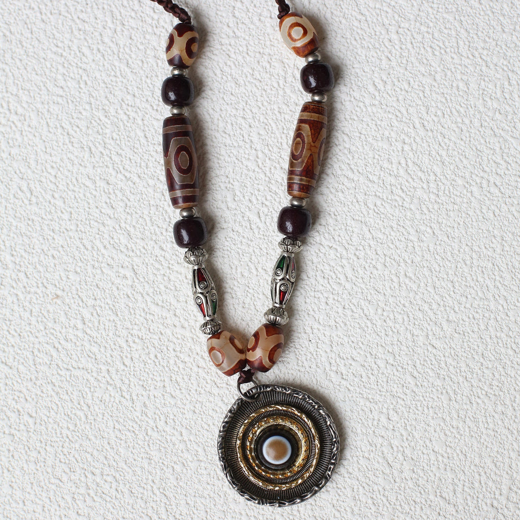 The Alchemist's Strand – Nepalese Medicinal Dzi Mala Necklace