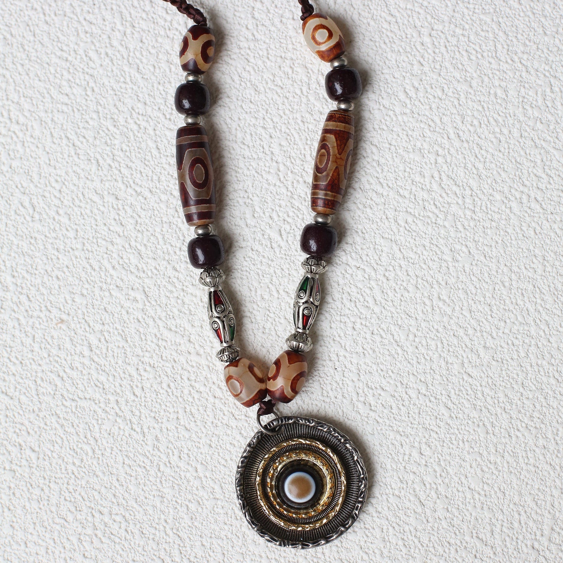 The Alchemist's Strand – Nepalese Medicinal Dzi Mala Necklace