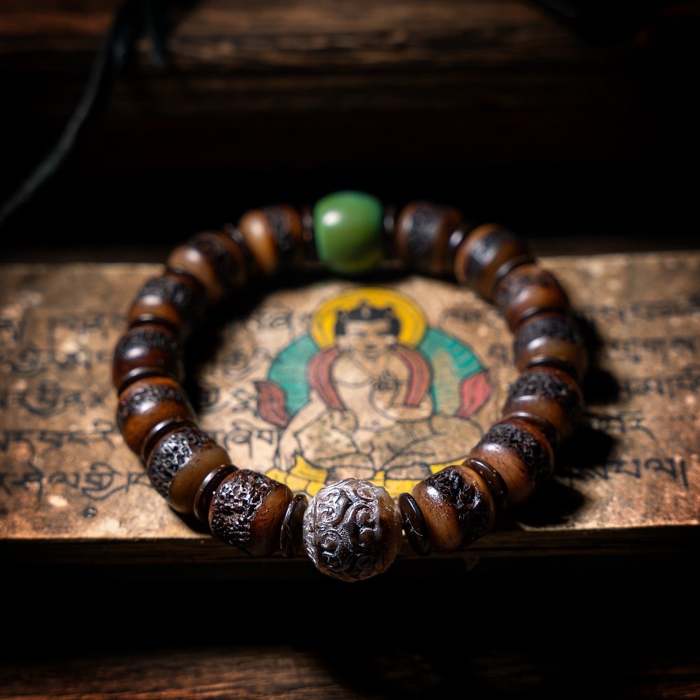 The Ancient Bone Mala – Aged Yak Bone Ritual Bracelet