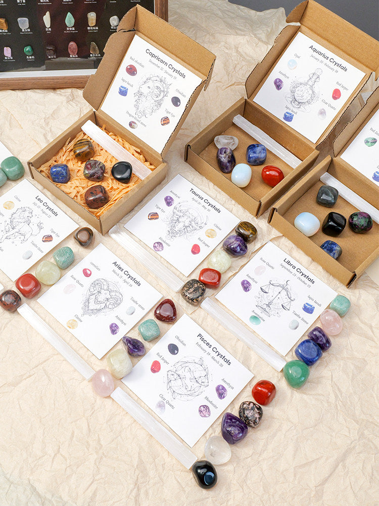 Twelve Constellation Natural Crystal Set