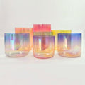 Seven-color alchemical crystal bowl, Tianyi bowl, Songpu bowl, chanting and singing for purification and meditation, striking the bowl to produce sound for healing instruments