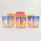 Seven-color alchemical crystal bowl, Tianyi bowl, Songpu bowl, chanting and singing for purification and meditation, striking the bowl to produce sound for healing instruments