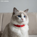 Vermilion Red & Moonlight: Luxury White Quartz Pearl Collar for Cats & Dogs