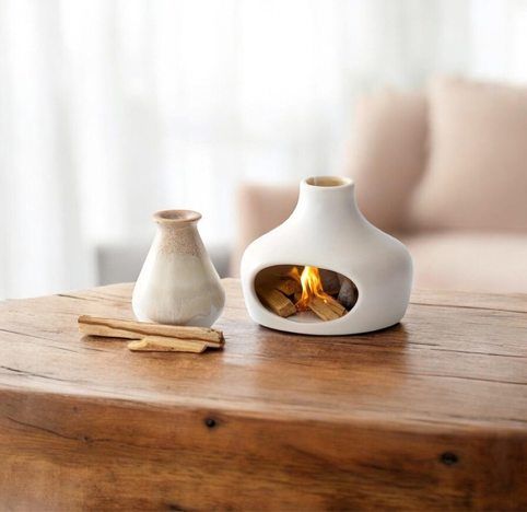 White Flame Sanctuary – Ceramic Palo Santo Holder & Burner
