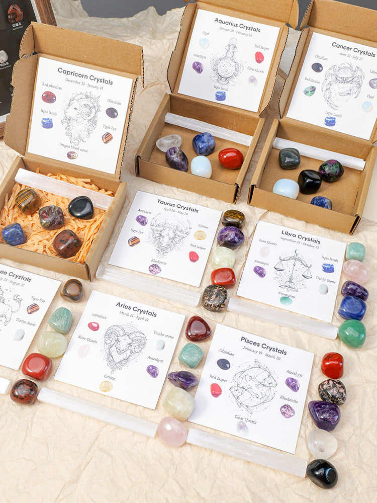 Twelve Constellation Natural Crystal Set