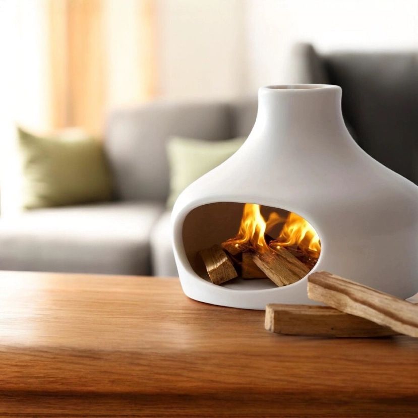 White Flame Sanctuary – Ceramic Palo Santo Holder & Burner