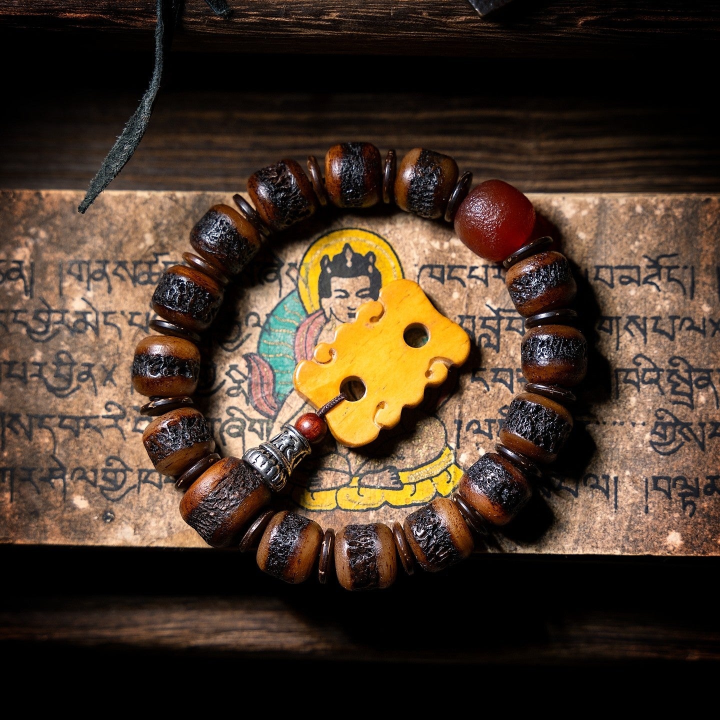 The Ancient Bone Mala – Aged Yak Bone Ritual Bracelet