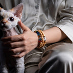 The Twin Frequency Mala – Raw White Bodhi & Clear Quartz Bracelet