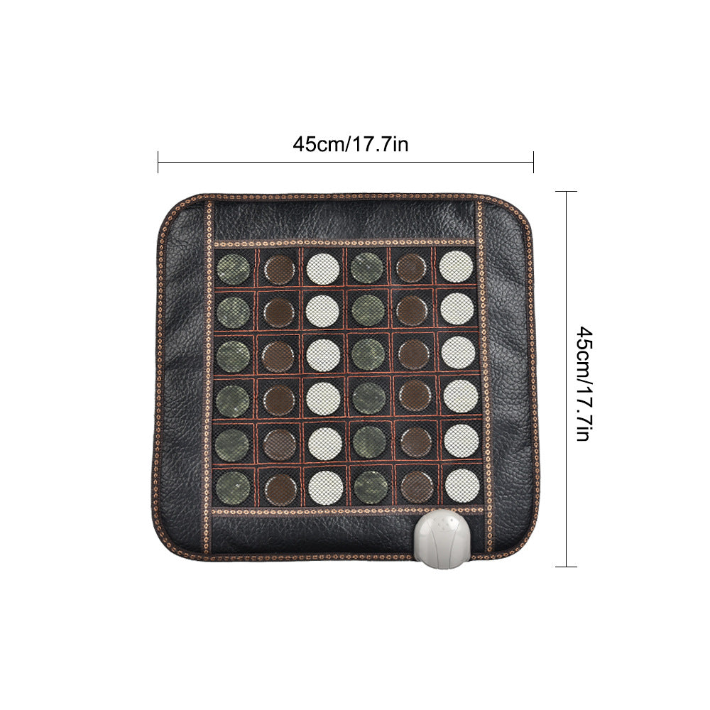 Intelligent temperature-controlled jade heating seat cushion with far-infrared therapy