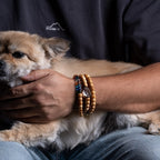 The Twin Frequency Mala – Raw White Bodhi & Clear Quartz Bracelet