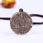 Sacred Geometry Natural Amethyst Energy Pendant