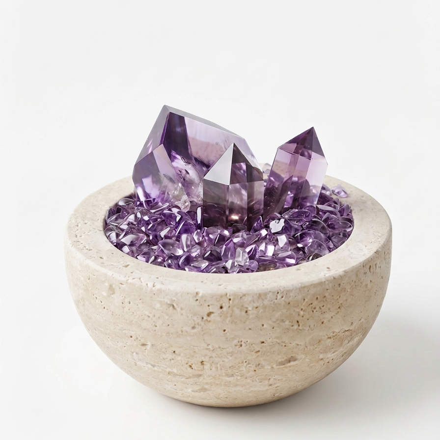 The Amethyst Sanctum – Natural Geode Abundance Bowl