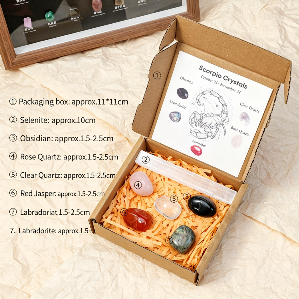 Twelve Constellation Natural Crystal Set