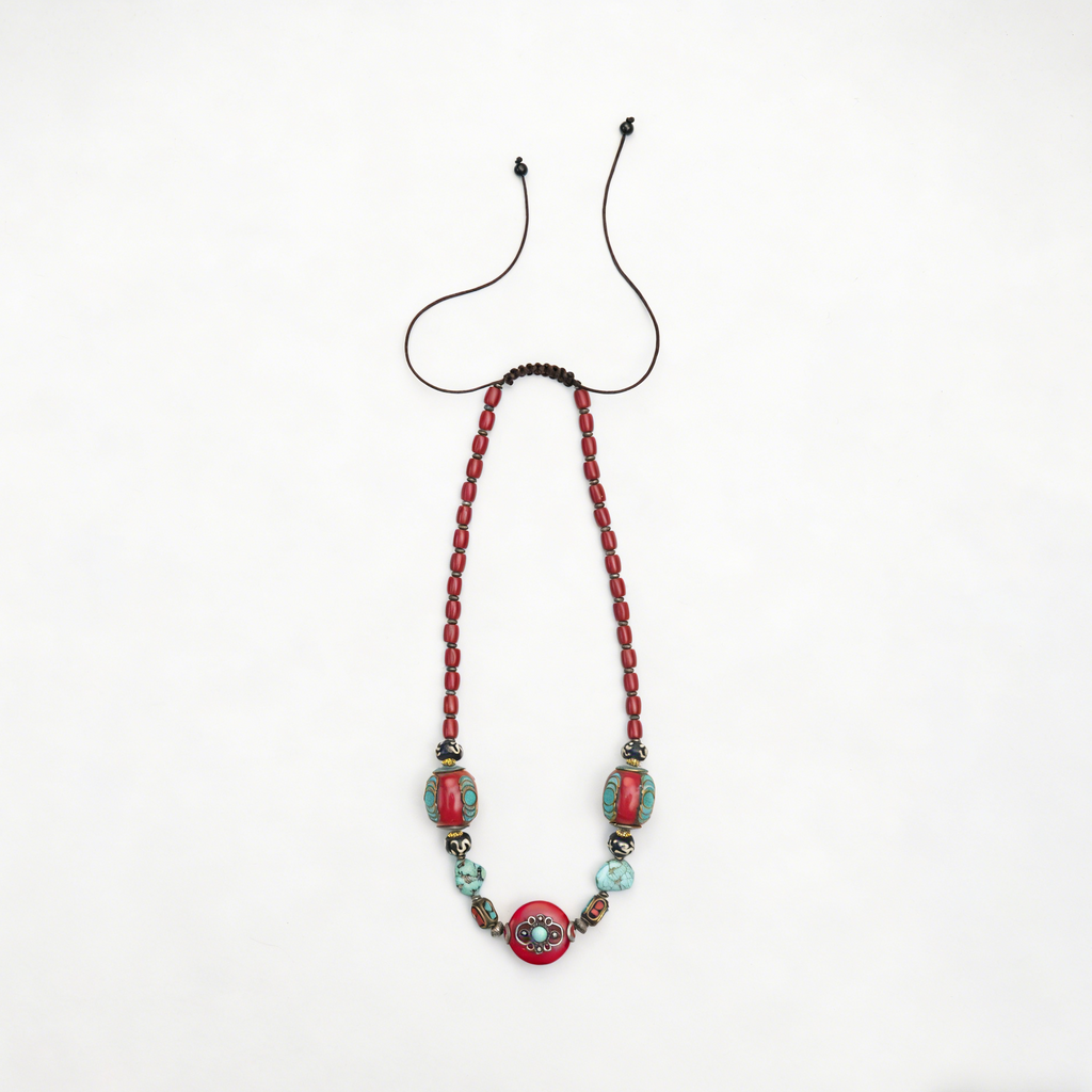 The Pilgrim's Rosary – Nepalese Hand‑Inlaid Ethnic Necklace