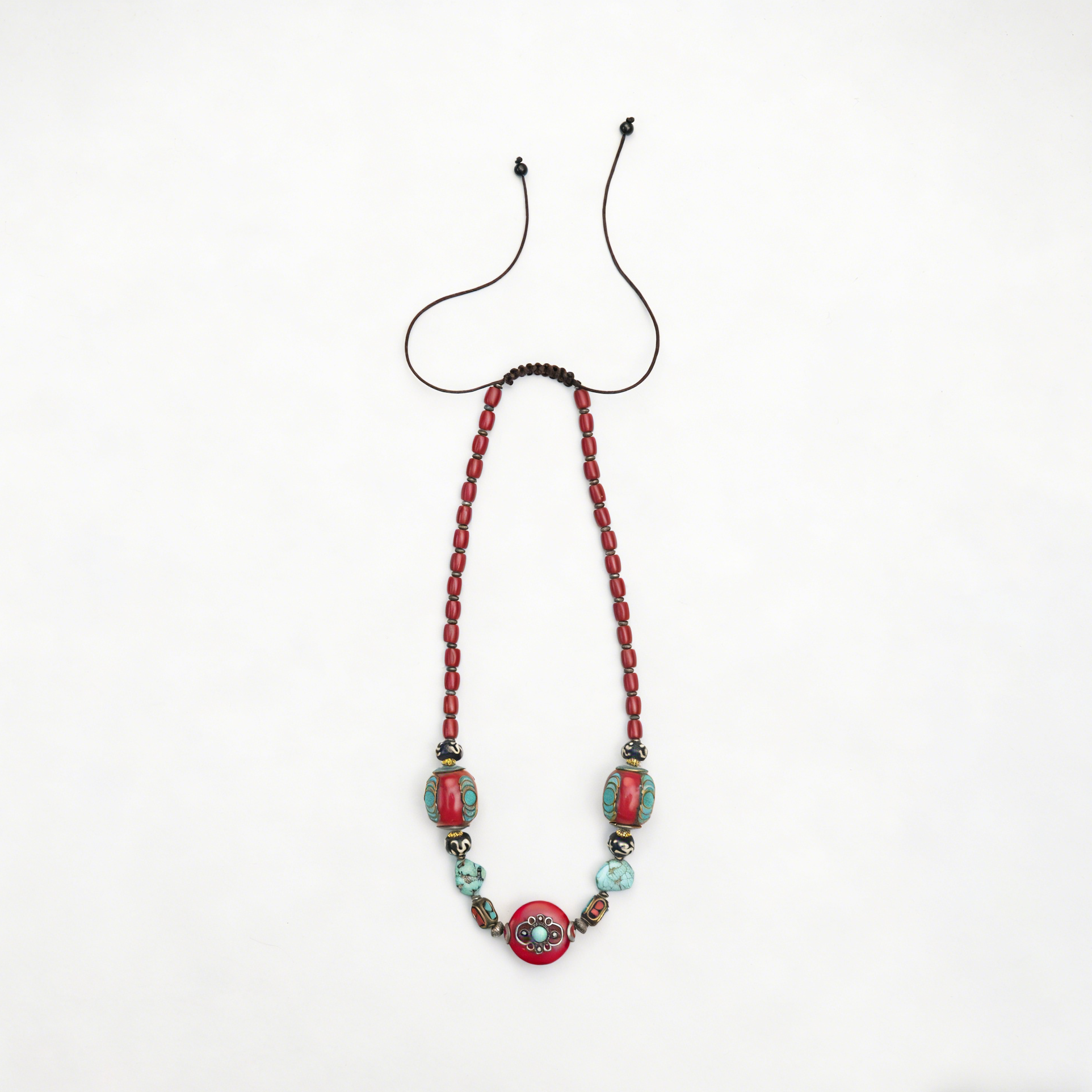 The Pilgrim's Rosary – Nepalese Hand‑Inlaid Ethnic Necklace