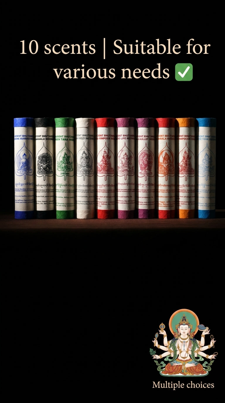The Leaf of Enlightenment – Hand‑Rolled Tibetan Incense Sticks
