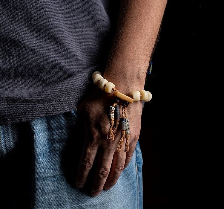 The Primal Bone Mala – Single‑Circle Yak Bone Bracelet