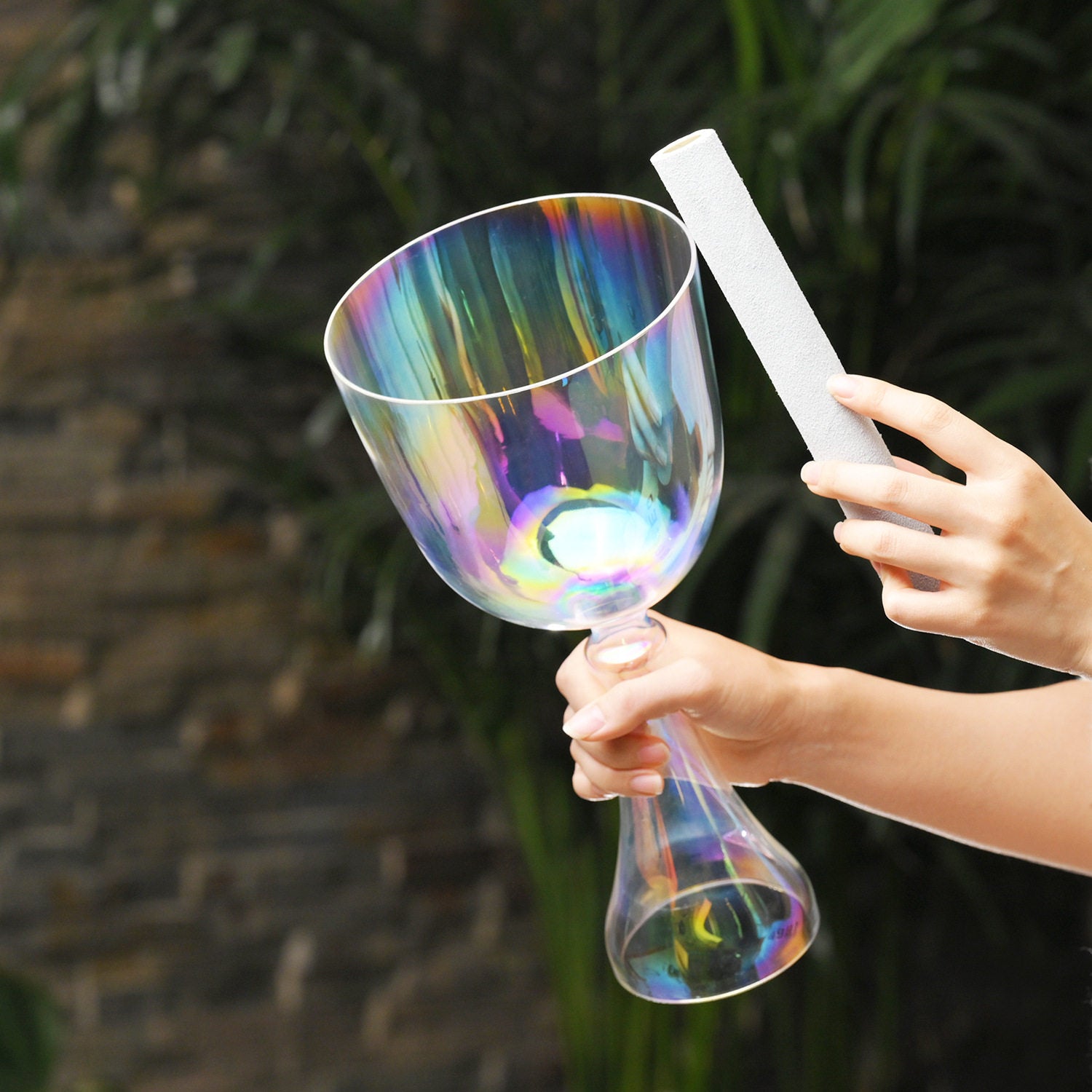 The Chromatic Chalice – Portable Rainbow Crystal Singing Bowl