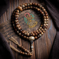 The Vintage Star‑Moon Mala – Aged Tianshan Agate & Bodhi Seeds