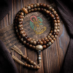 The Vintage Star‑Moon Mala – Aged Tianshan Agate & Bodhi Seeds