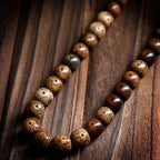The Vintage Star‑Moon Mala – Aged Tianshan Agate & Bodhi Seeds