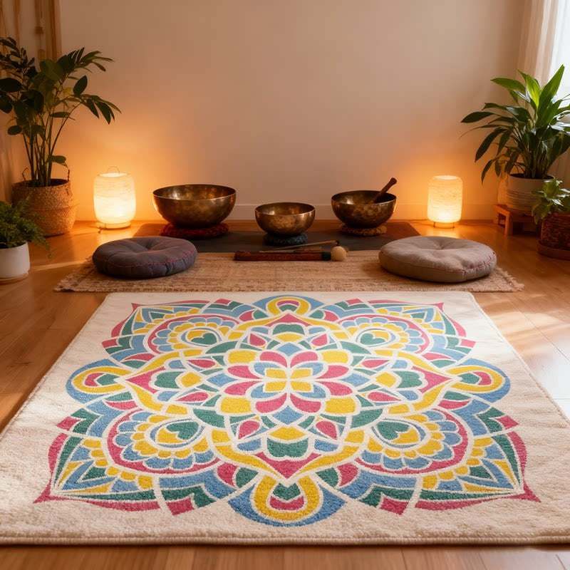 The Mandala Hearth – Sacred Geometry Meditation Mat