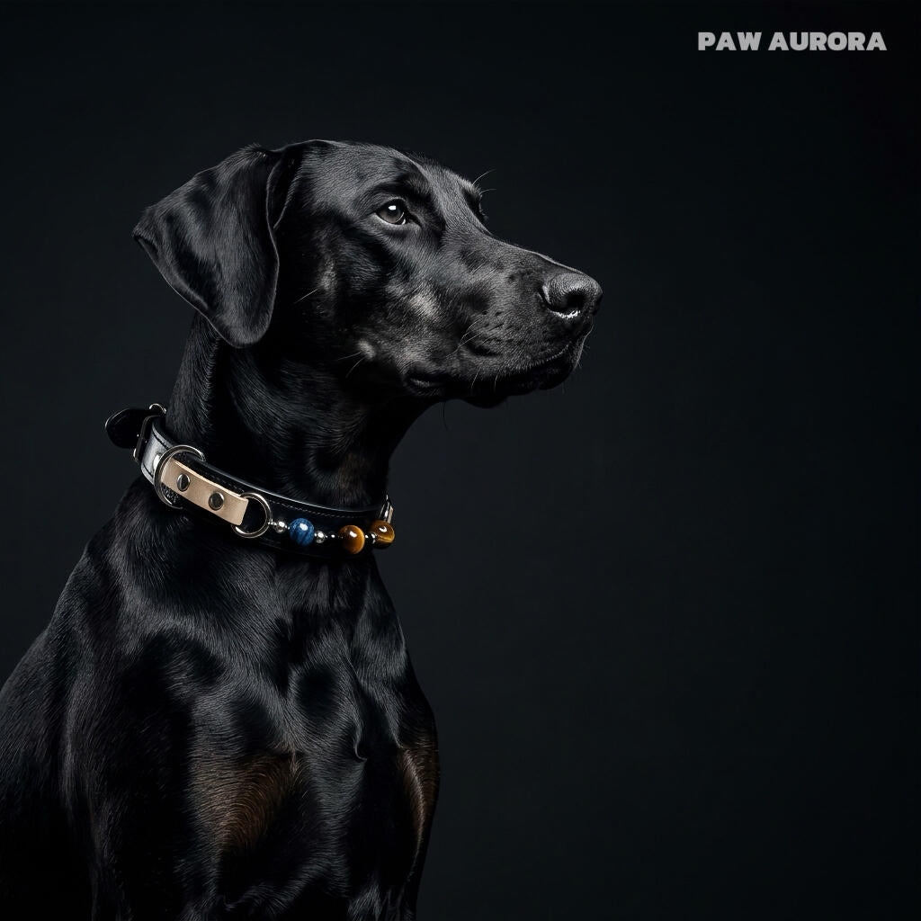 Handmade Natural Crystal & Genuine Leather Pet Collar – Luxury Cat & Dog Collar, Semi-Bespoke, Crystal Healing & Everyday Wear