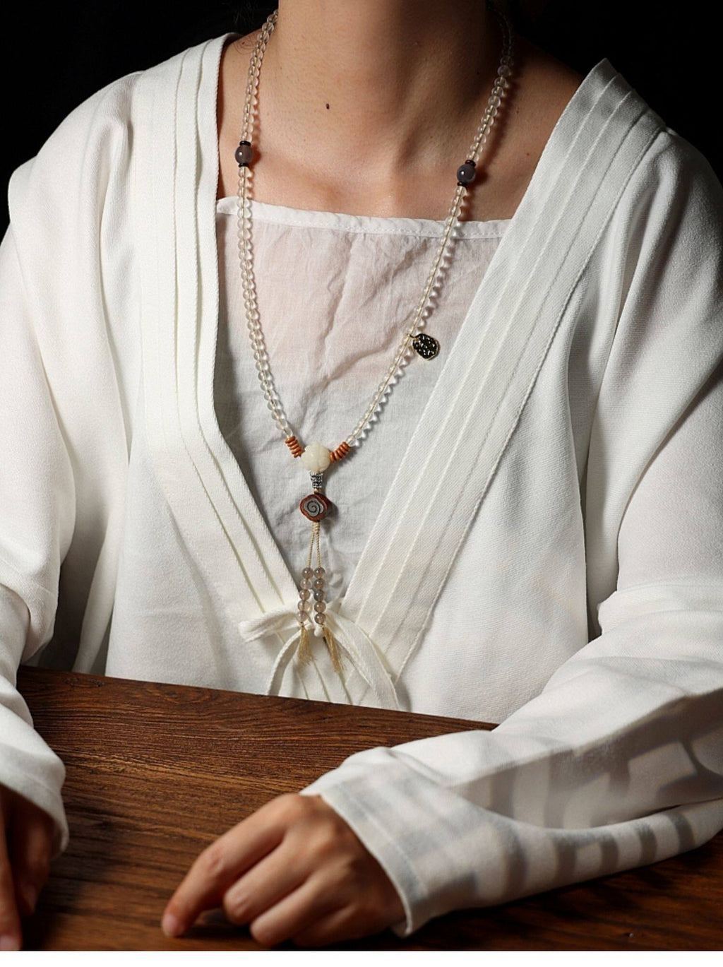 White Tara Mala – 108 Beads of Himalayan Opal