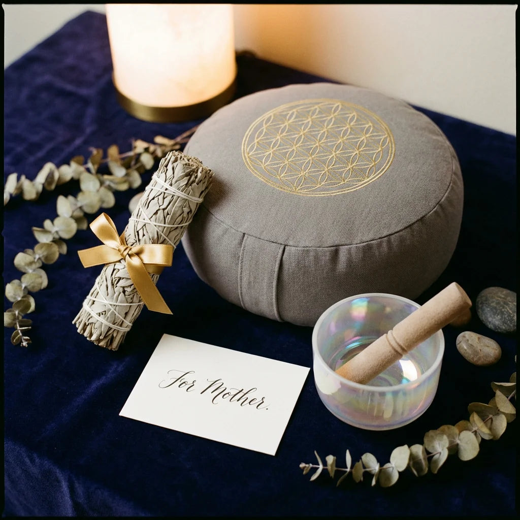 The Sacred Mother's Ritual Bundle | 432Hz Grounding Set with White Sage & Meditation Pillow