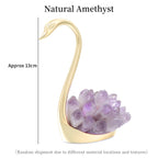 Natural Yellow Crystal Gold Swan | Wealth Energy Healing Statue - Meditation/Feng Shui Decor Item