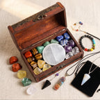 Master Healer Series | 22-Piece Elite Chakra Crystal Ritual Set in Handcrafted Wood Case
